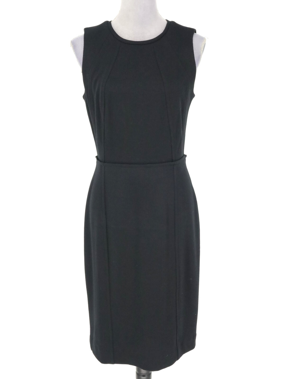 Loft Dress Womens 6 Black Ponte Knit Stretch Sheath Sleeveless Back Zip New